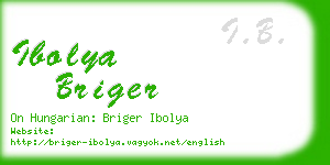 ibolya briger business card